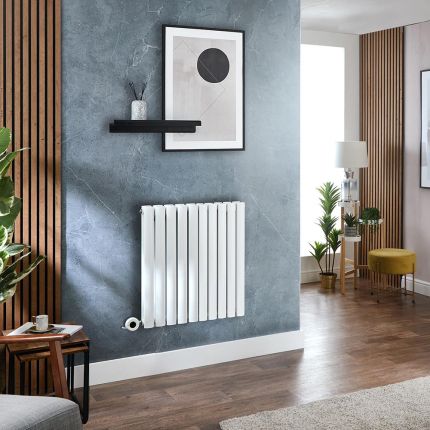 Milano Aruba - Electric White Horizontal Designer Radiator - Choice of Size and Wi-Fi Thermostat - Plug-In and Hardwired Options