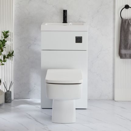 Milano Lurus - Modern Elswick Toilet and Basin and Combination Unit - 500mm x 890mm - Choice of Finish