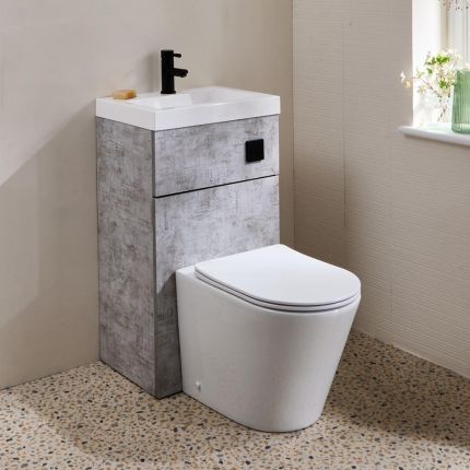 Milano Lurus - Modern Colby Toilet and Basin Combination Unit - 500mm x 890mm - Choice of Finish
