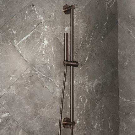 Milano Otto - Modern Round Riser Rail Kit with Hand Shower and Integrated Elbow - Choice of Finish