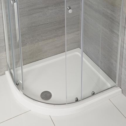 Milano Lithic - Low Profile Offset Quadrant Shower Tray - Choice of Size and Anti-Slip Option