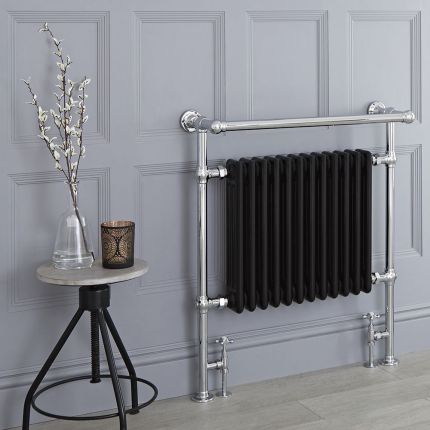 Milano Elizabeth - Traditional Heated Towel Rail (With Overhanging Rail) - Choice of Size and Finish