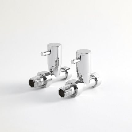 Milano - Chrome Minimalist Straight Radiator Valves (Pair)