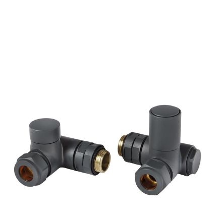 Milano - Anthracite Manual Dual Fuel Corner Radiator Valves