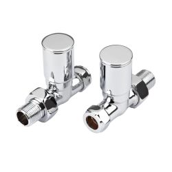 Milano - Chrome Modern Straight Radiator Valves (Pair)