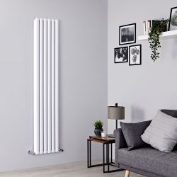 Milano Aruba Ayre - Aluminium White Vertical Designer Radiator - 1800mm x 350mm (Double Panel)