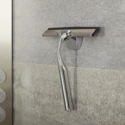 Milano Portland - Modern Shower Squeegee with Wall Hook - Chrome