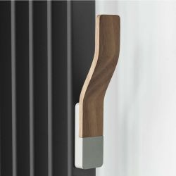Lazzarini Way - Aluminium & Teak Easy-Install Magnetic Towel Hook