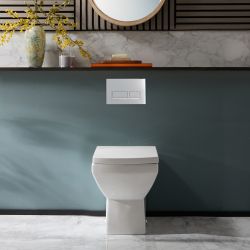 Milano Dalton - White Modern Back To Wall Toilet with Soft Close Seat