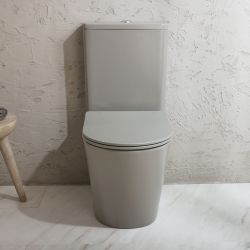 Milano Elements - Modern Round Close Coupled Toilet with Soft Close Seat - Choice of Finish