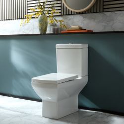Milano Dalton - Modern Close Coupled Toilet with Soft Close Seat - Choice of Flush Button Finish