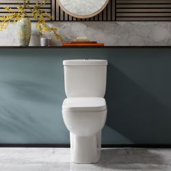 Milano Hatton - Modern Close Coupled Toilet with Soft Close Seat and Chrome Flush Button
