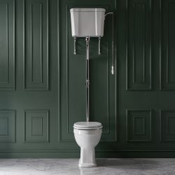 Milano Richmond - Traditional High Level Toilet with Cistern and White Seat - Choice of Finish