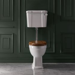 Milano Richmond - Traditional Comfort Height Low Level Toilet with Cistern and Oak Seat - Choice of Finish