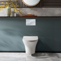 Milano Marbury - White Modern Wall Hung Toilet with Soft Close Seat