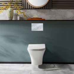 Milano Avenham - White Modern Wall Hung Toilet with Soft Close Seat