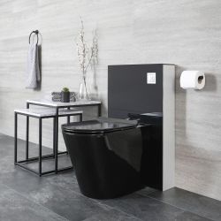 Milano Nero - Black Modern 500mm WC Unit with Back to Wall Toilet