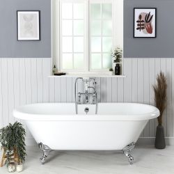 Milano Legend - White Traditional Roll Top Freestanding Bath with Choice of Feet - 1795mm x 785mm