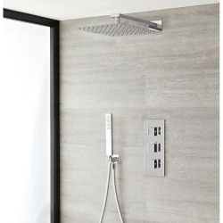 Milano Arvo - Chrome Thermostatic Shower with Shower Head and Hand Shower (2 Outlet)