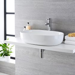 590X425mm Oval Ceramic Counter Top Basin