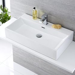 750x420 Ceramic Wall Hung Counter Top Basin