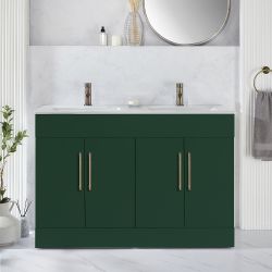 Milano Lurus - 1210mm Modern Vanity Unit with Double Basin - Choice of Finish and Handles