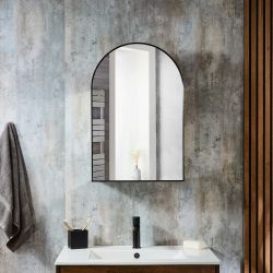 Milano Ava - Modern Arched Mirrored Cabinet - 500mm x 750mm