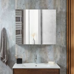 Milano Cleo - Modern Mirrored Cabinet - 760mm x 660mm
