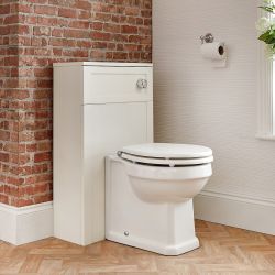 Milano Thornton - Smoke Grey Traditional 500mm WC Unit with Back to Wall Toilet, Cistern and Seat
