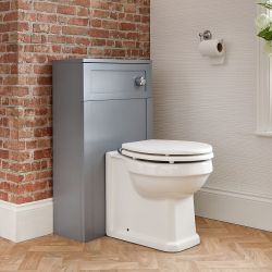 Milano Aston - Light Grey Traditional 500mm WC Unit with Richmond Toilet