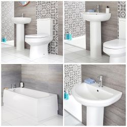 Milano Ballam - Modern Bathroom Suite with Straight Standard Bath