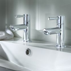 Milano Mirage - Modern Basin Pillar Taps - Chrome