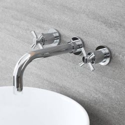 Milano Select - Modern Wall Mounted Basin Mixer Tap - Chrome