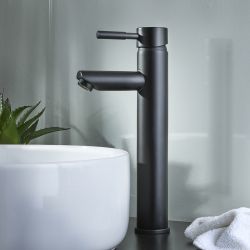 Milano - Modern Round High Rise Mono Basin Mixer Tap - Choice of Finish