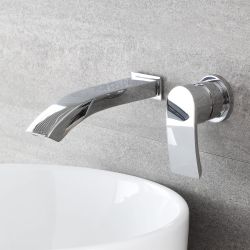 Milano Razor - Modern Wall Mounted Basin Mixer Tap - Chrome