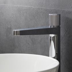 Milano Orta - Modern Push Button High Rise Mono Basin Mixer Tap - Choice of Finish