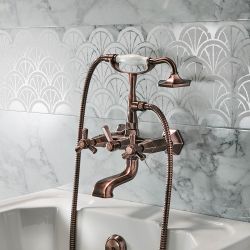 Milano Earlham - Art Deco Wall Mounted Bath Shower Mixer Tap - Choice of Finish