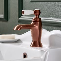 Milano Elizabeth - Traditional Lever Mono Basin Tap - Brushed Copper