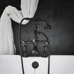 Milano Elizabeth - Traditional Crosshead Bath Shower Mixer Tap - Black