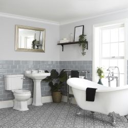 Milano Richmond - Traditional Bathroom Suite with Freestanding Bath, Toilet and Pedestal Basin