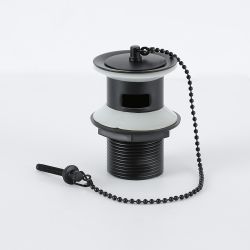 Milano Elizabeth - Traditional Slotted Basin Waste with Chain - Black