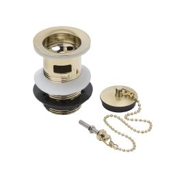 Milano - Traditional Slotted Basin Waste with Chain - Brushed Brass