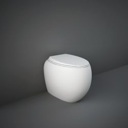 RAK Cloud - Matt White Modern Rimless Back to Wall Toilet with Soft Close Seat