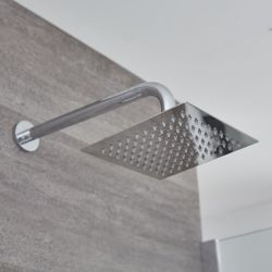 Milano Arvo - Chrome Thermostatic Shower with Wall Mounted Square Shower Head (1 Outlet)