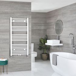 Milano Neva Dual Fuel - White Heated Towel Rail - 1188mm x 500mm