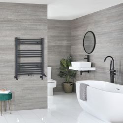 Milano Neva Dual Fuel - Anthracite Heated Towel Rail - 803mm x 500mm