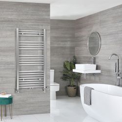 Milano Neva Dual Fuel - Chrome Heated Towel Rail - 1188mm x 600mm