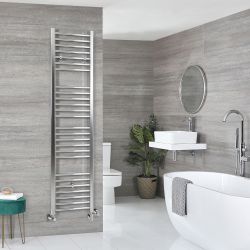 Milano Kent Dual Fuel - Chrome Straight Heated Towel Rail - 1800mm x 400mm