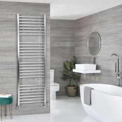 Milano Kent Dual Fuel - Chrome Straight Heated Towel Rail - 1800mm x 500mm