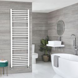 Milano Ive Dual Fuel - White Straight Heated Towel Rail - 1800mm x 500mm